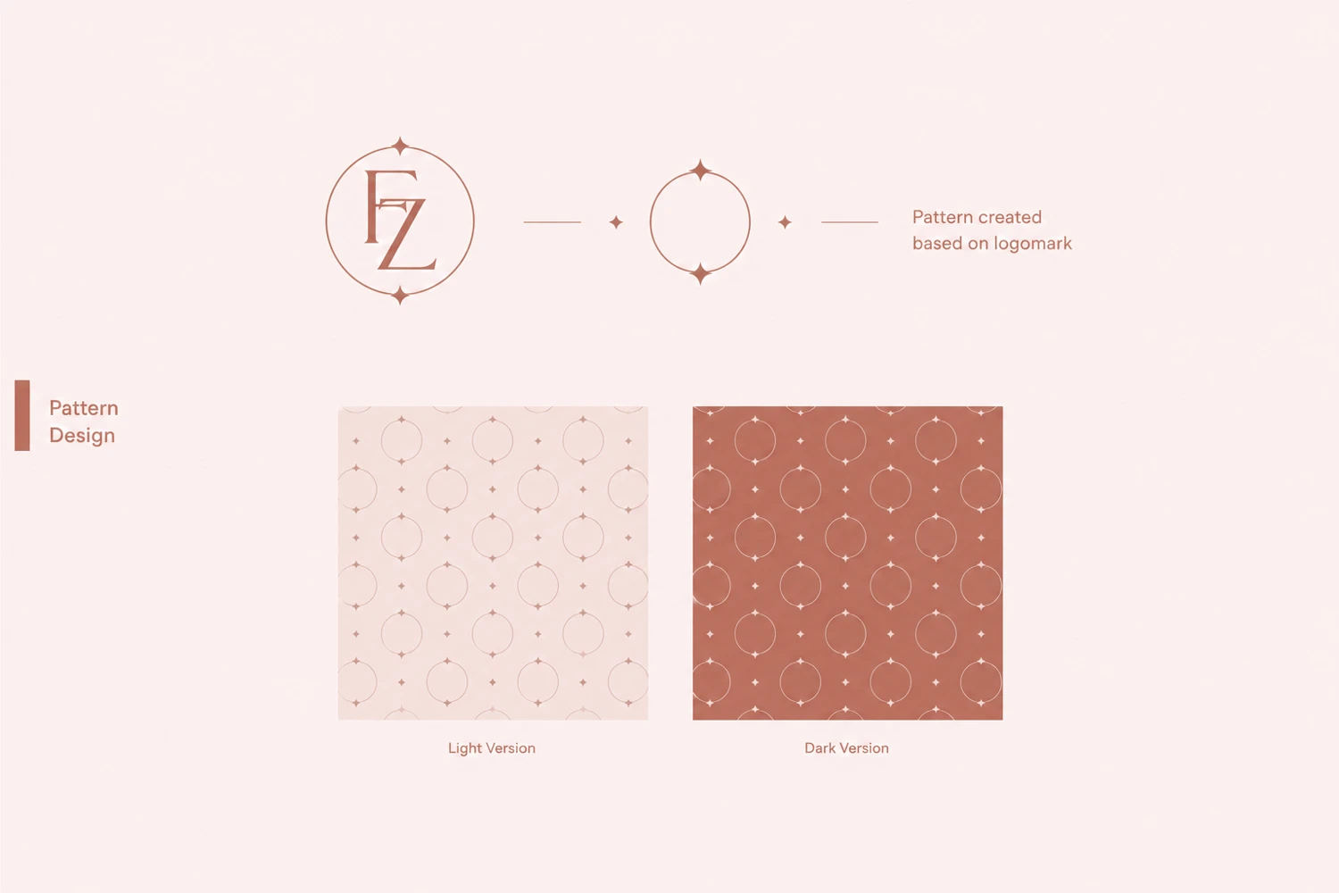 The FACETZ pattern, derived from the monogram, shown in light and dark colourways